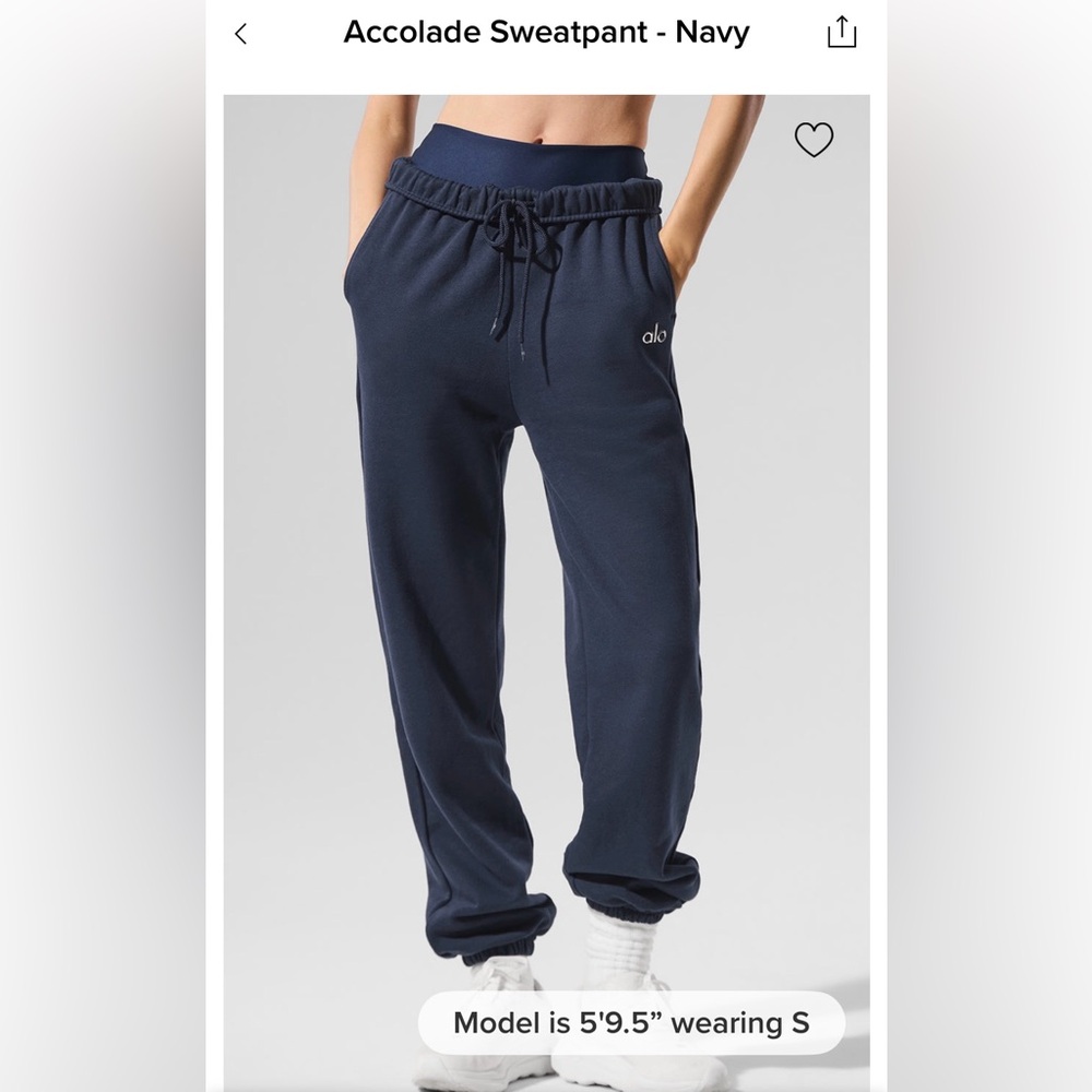 Alo Yoga NWT Accolade High Waist Jogger Sweatpants Navy Blue Size L